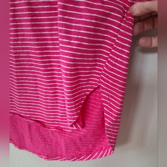 Fresh Produce Womens Pink/White Striped Nautical Anchor Top Cotton Size L - Picture 4 of 6